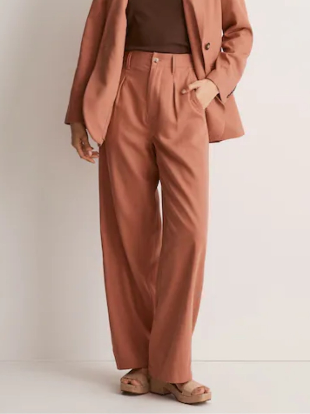 Madewell The Neale Straight Leg Pant Drapeweave in Dried Rose Pink Size 8